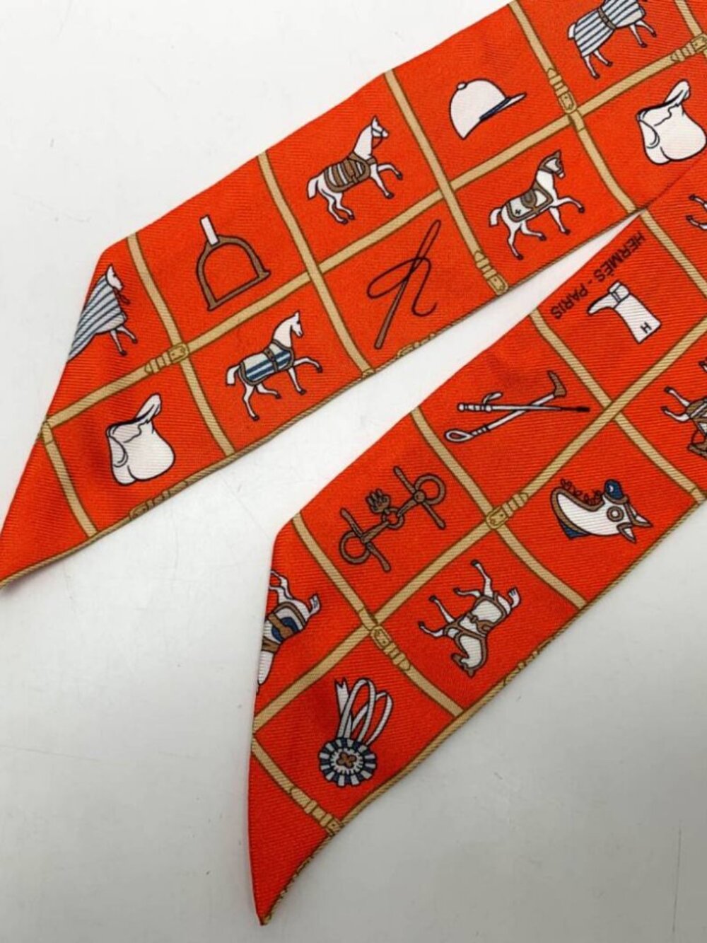 Hermes Twilly Scarf Orange - Picture 4 of 11